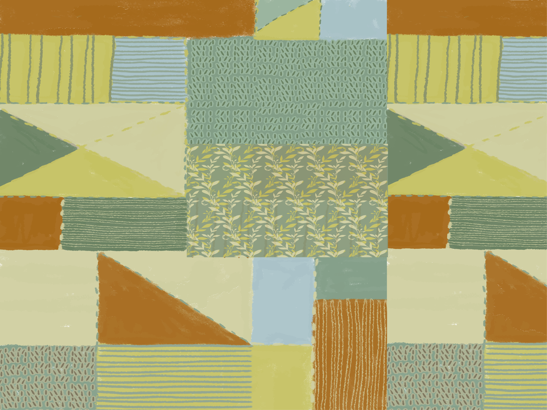 Patchwork trekantdesign geometriske tæpper - TenStickers