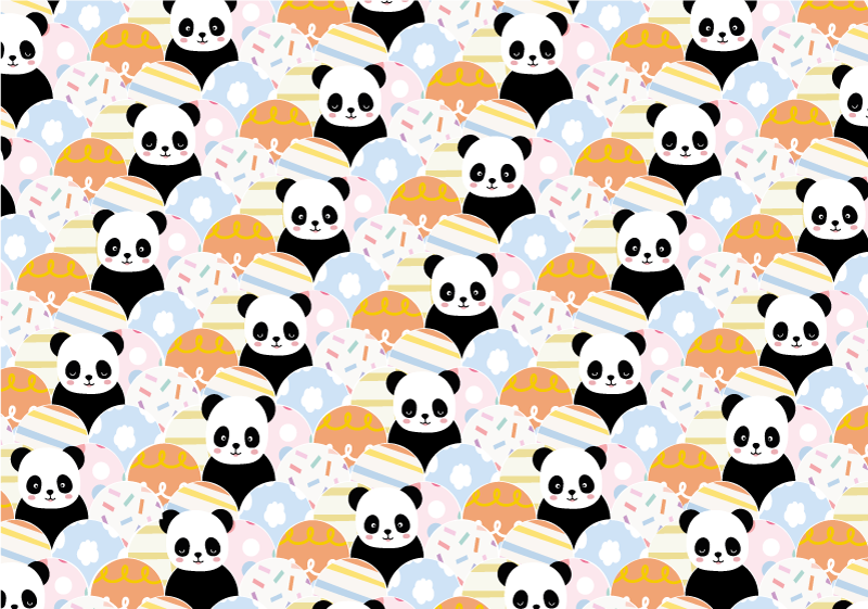 Patchwork dyr panda design dyretæppe - TenStickers