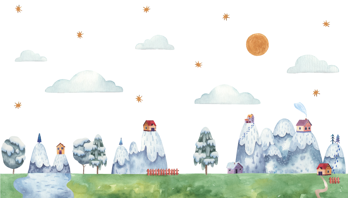 Fortryllet landskabsscene tæppe til børneværelse - TenStickers