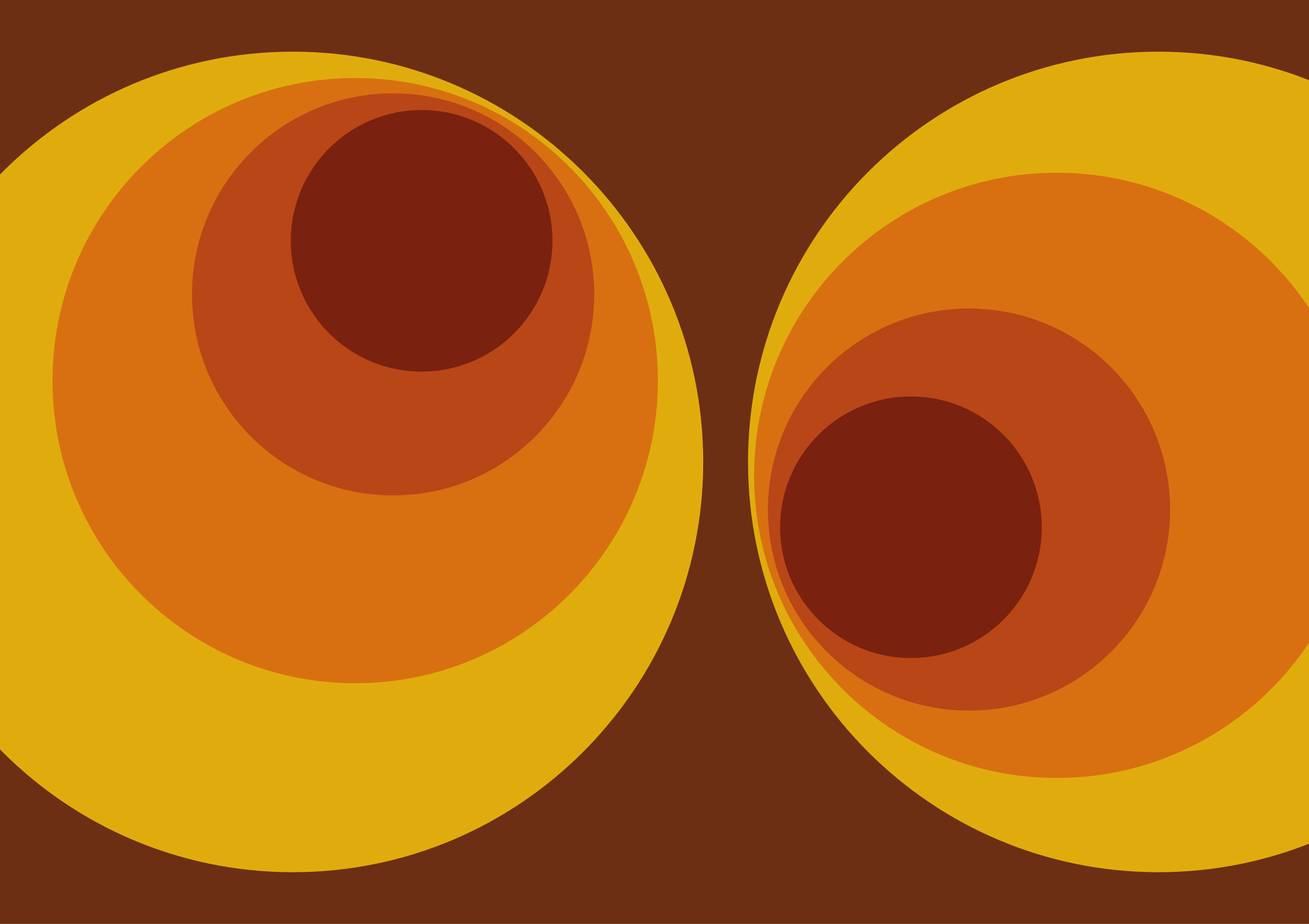 70'er cirkulære orange mønstre vintage tæppe - TenStickers