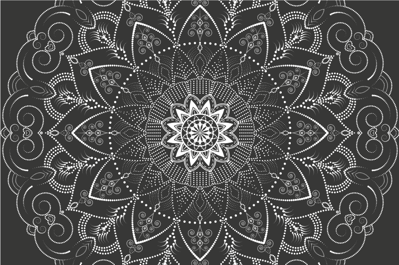 Mandala mønster symmetri mandala vinyl tæppe - TenStickers