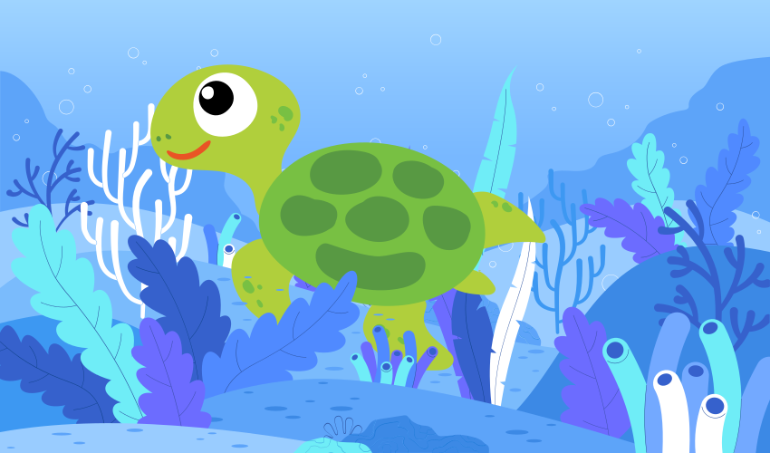 Sødt babygrønt skildpaddedyrstæppe - TenStickers