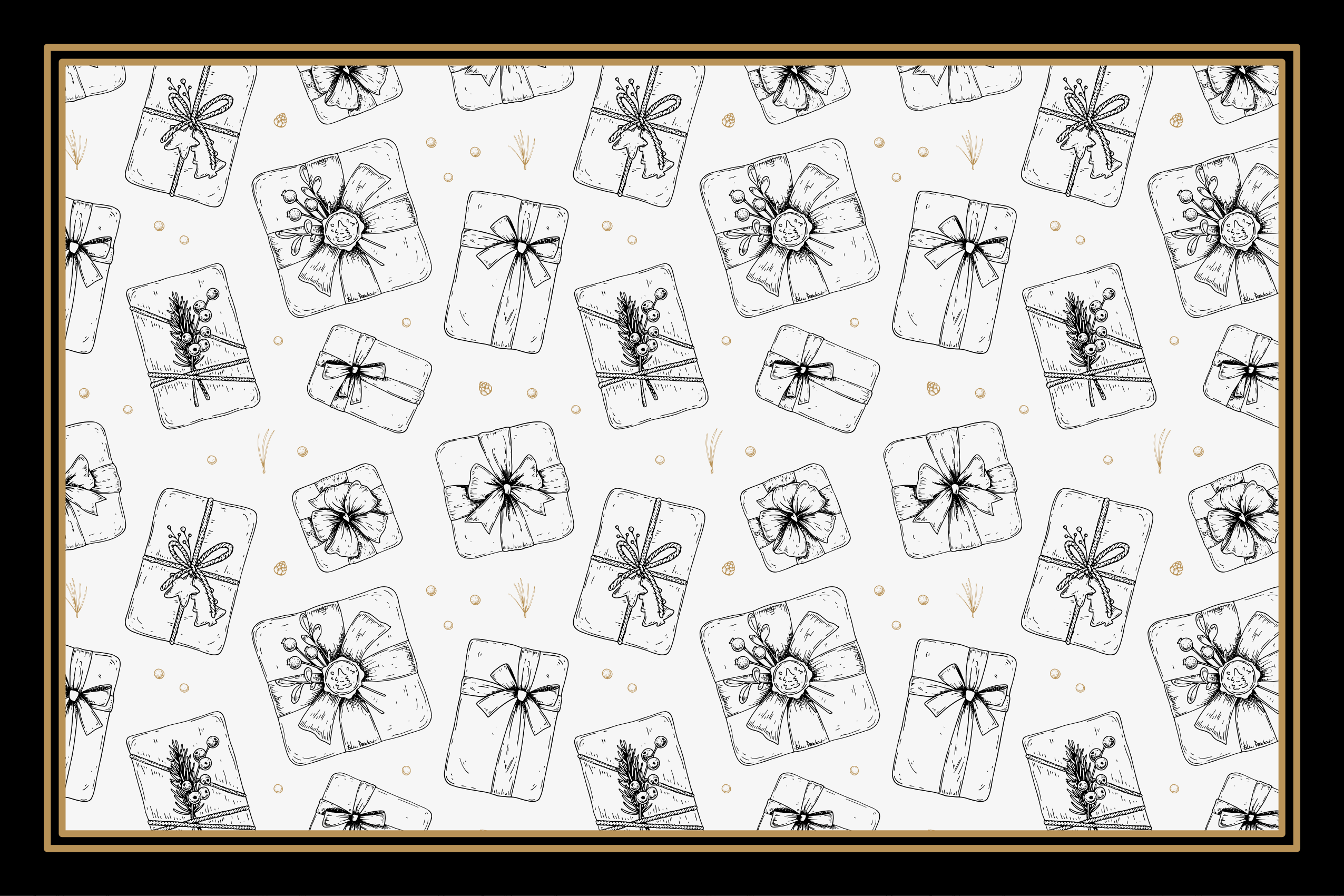 Festligt gavemønster jule vinyltæppe - TenStickers