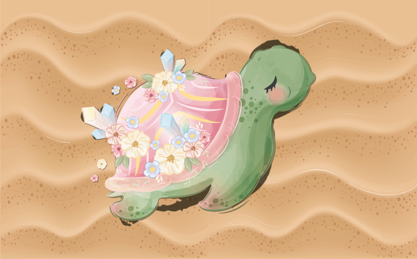 Havskildpadde oase tæppe til børneværelse - TenStickers