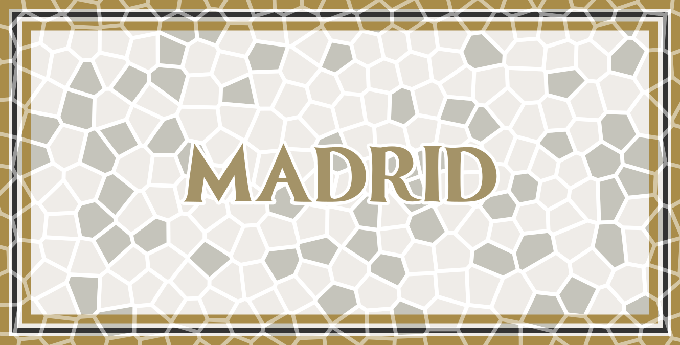 Madrid geometrisk mønster vinyl tæppe med navn - TenStickers