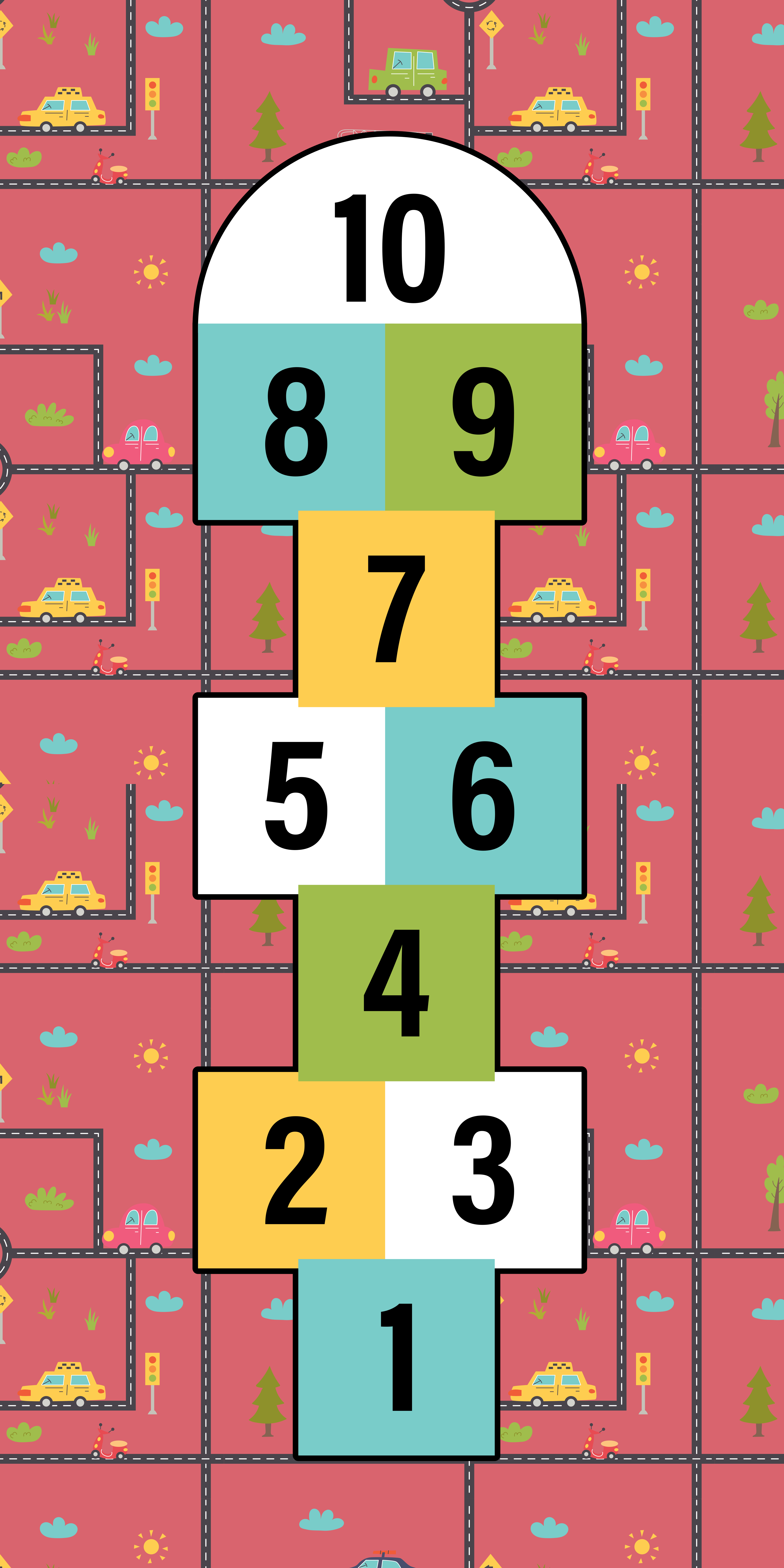 Hopscotch spilletid vinyl tæppe med spil - TenStickers