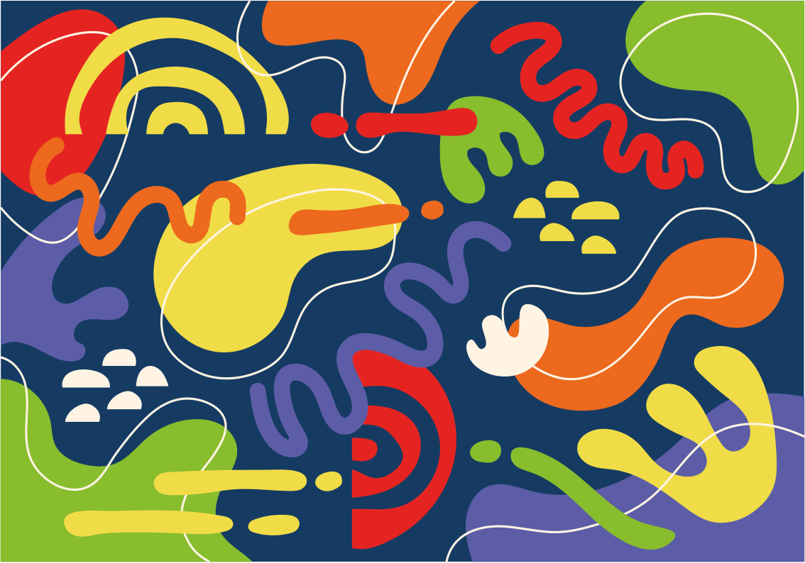 Abstrakte farverige former geometriske vinyl tæppe - TenStickers