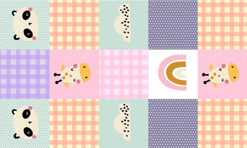 Legende patchwork vinyl tæppe - TenStickers