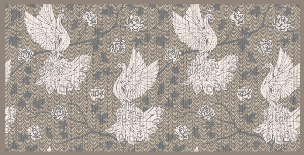 Tranehavescene vinyltæpper med dyr - TenStickers