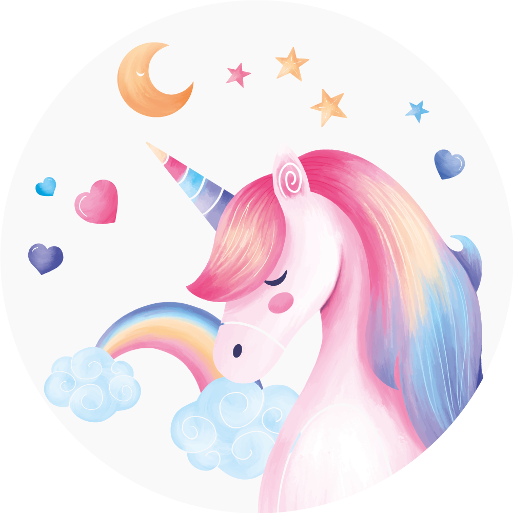 Regnbue unicorn animal pvc tæppe - TenStickers
