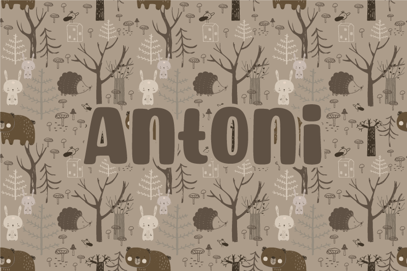 Fortryllet skov vinyl tæppe med navn - TenStickers