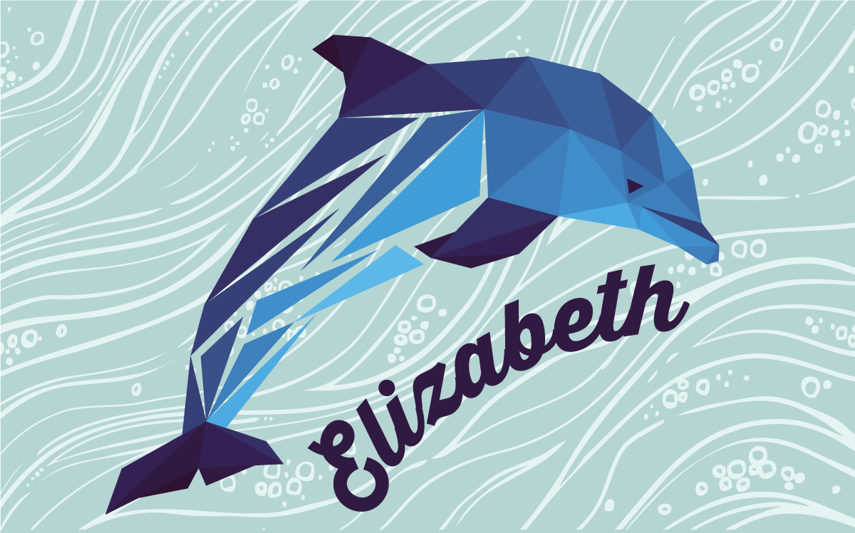 Personlig delfin vinyl tæppe med navn - TenStickers