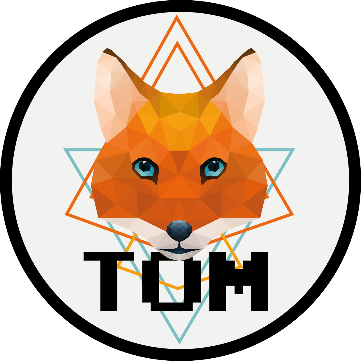 Geometrisk rævecirkel vinyl tæppe med navn - TenStickers