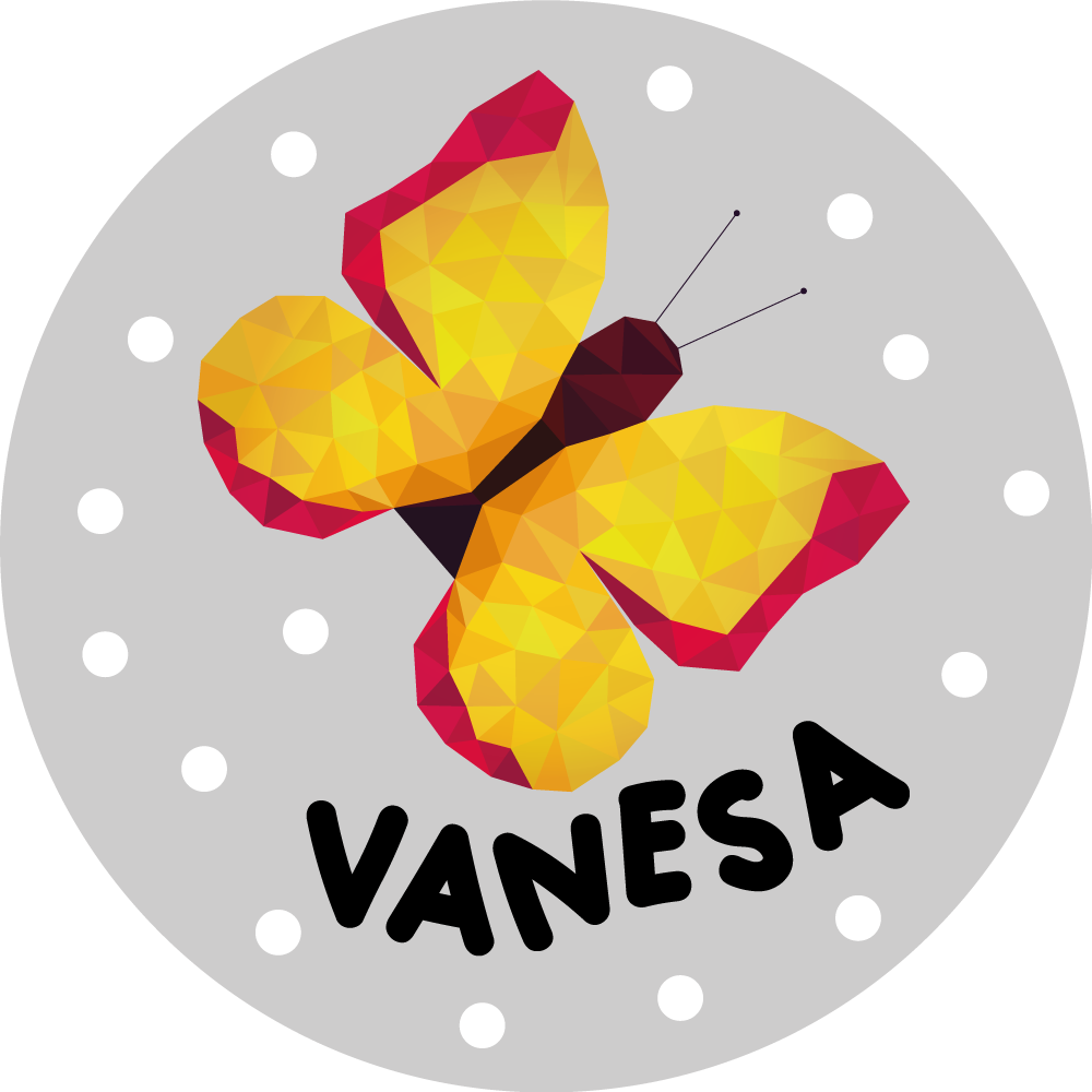 Personlig sommerfugl vinyl tæppe med navn - TenStickers