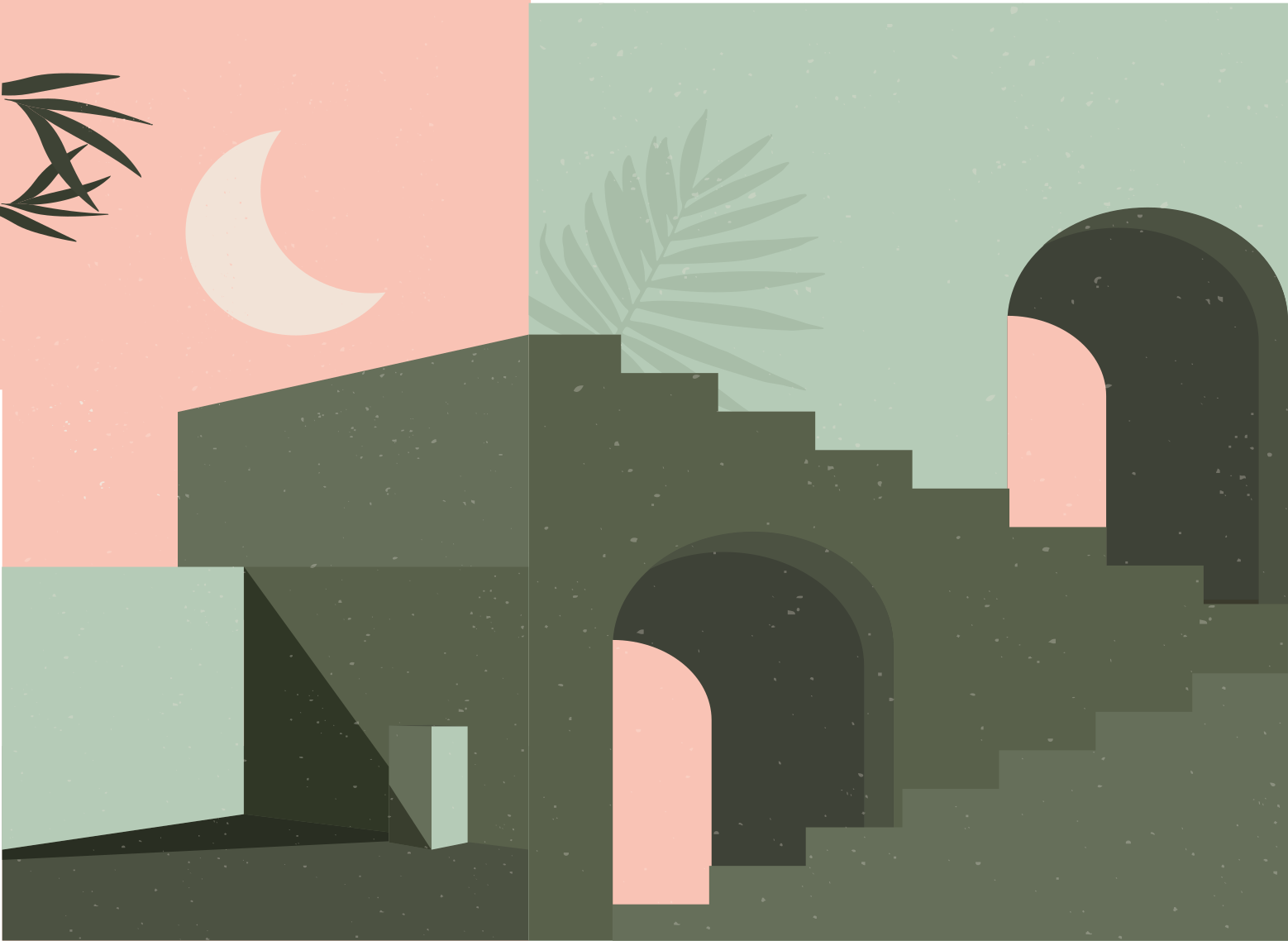 Minimalistisk abstrakt sceneri minimalistiske vinyl tæppe - TenStickers