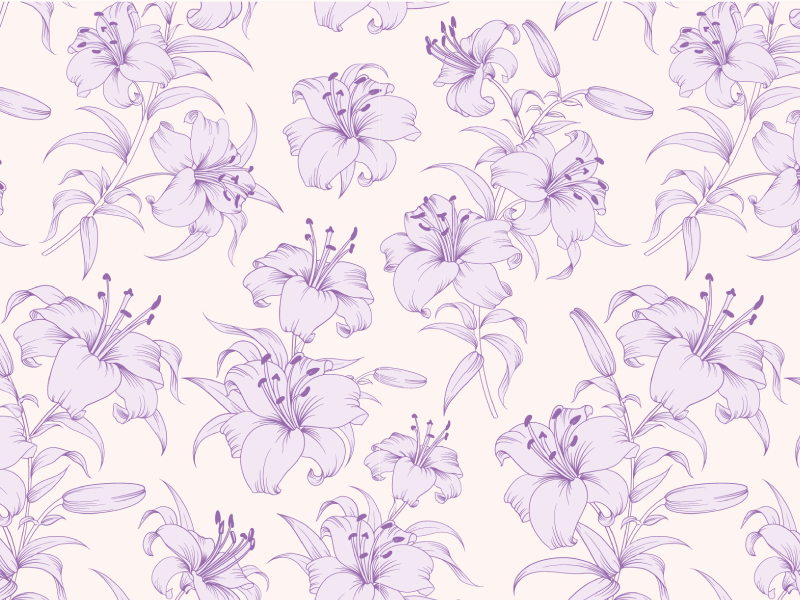 Lilla blomstermønster Blomster og planter vinyltæppe - TenStickers