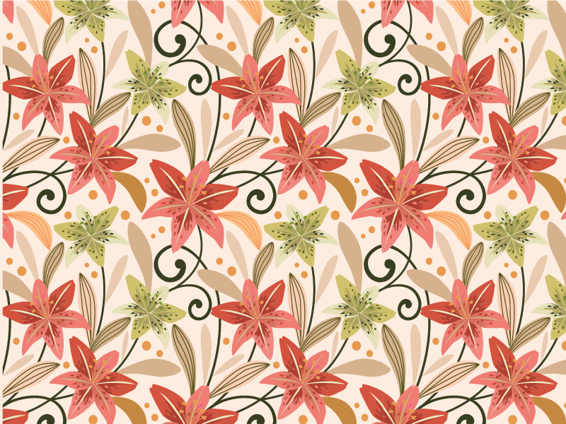 Blomstret hvirvelmønster Blomster og planter vinyltæppe - TenStickers