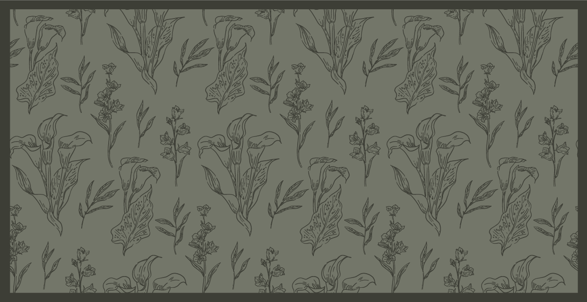 Planter mønster kaki farve blomster tæppe - TenStickers