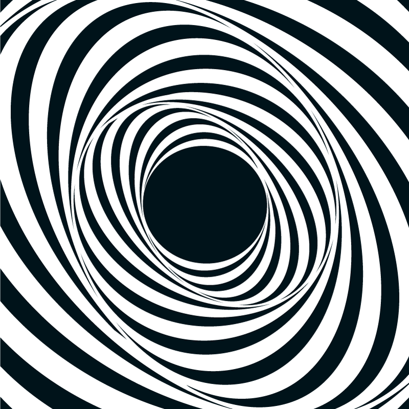 Sort Hvid Swirling mønster geometriske vinyl tæppe - TenStickers