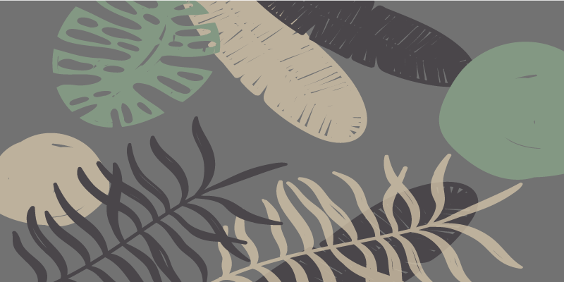 Botanisk blade mønster design Blomster og planter vinyltæppe - TenStickers