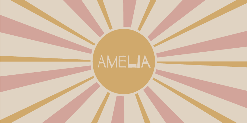 Tilpasselig solstråle tekst vinyl tæppe med navn - TenStickers