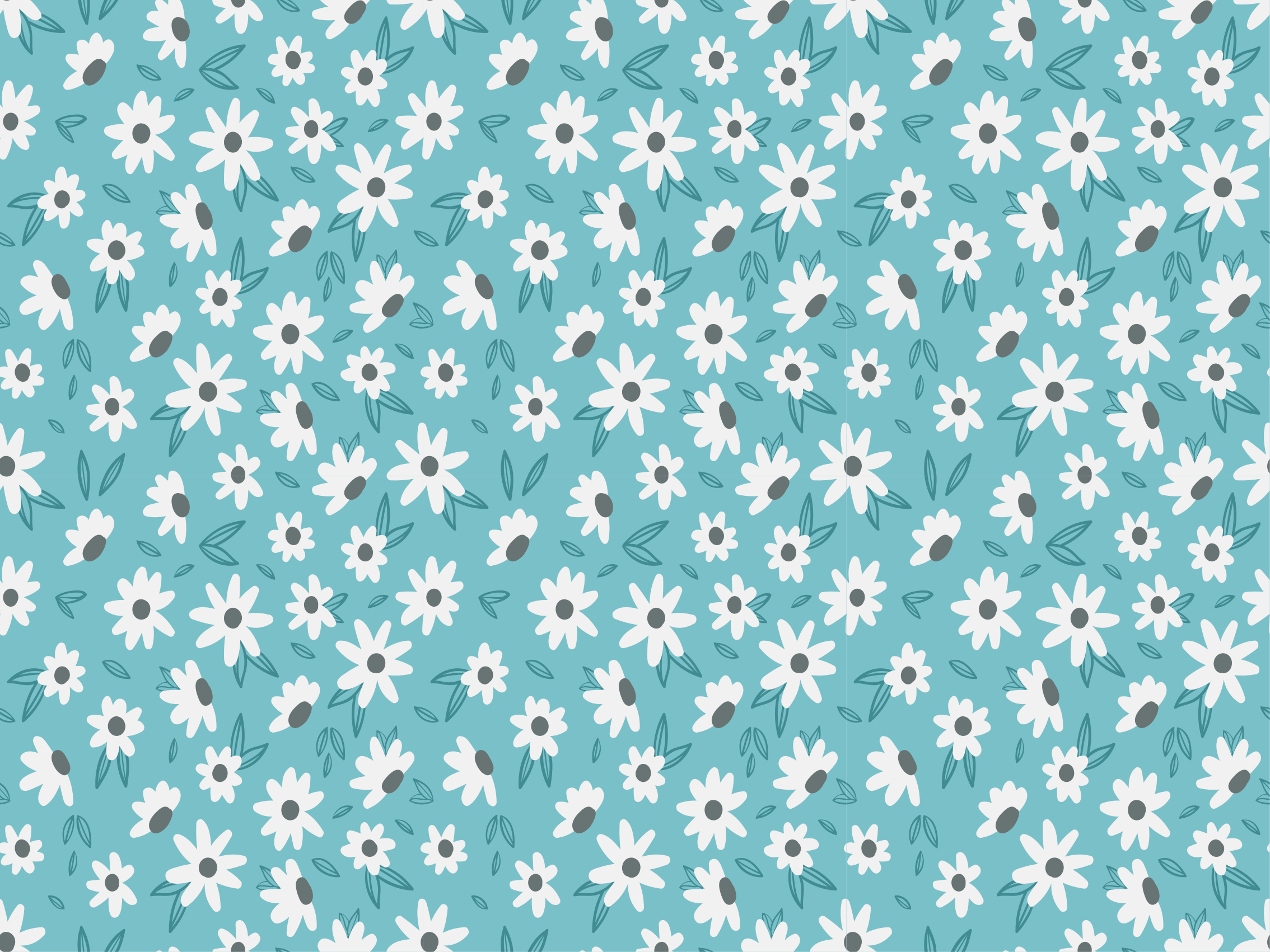 Blomstermønstret indretning Blomster og planter vinyltæppe - TenStickers