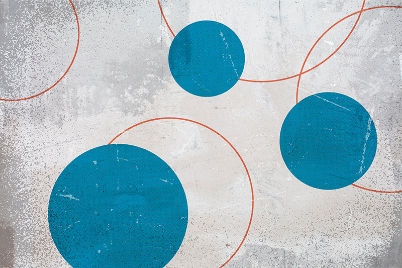 Brutalisme cirkler design vinyltæppe - TenStickers