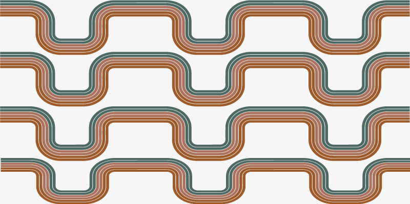 Abstrakte minimale bølger vintage vinyltæpper - TenStickers