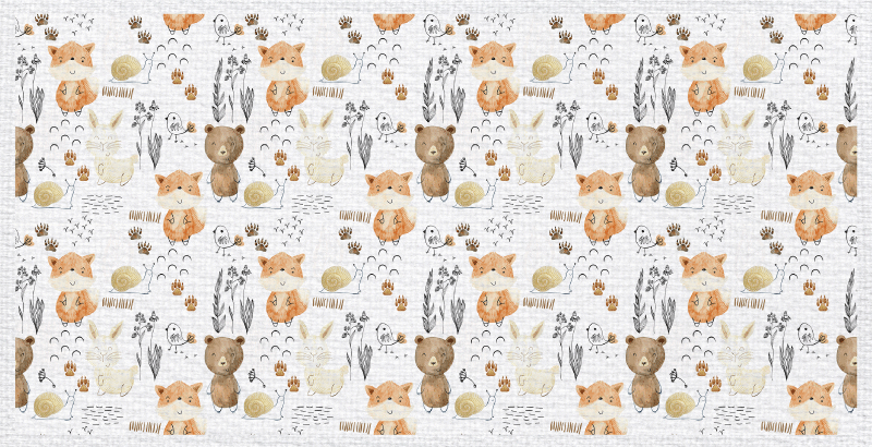 Glade dyrevenner tæppe til børneværelse - TenStickers