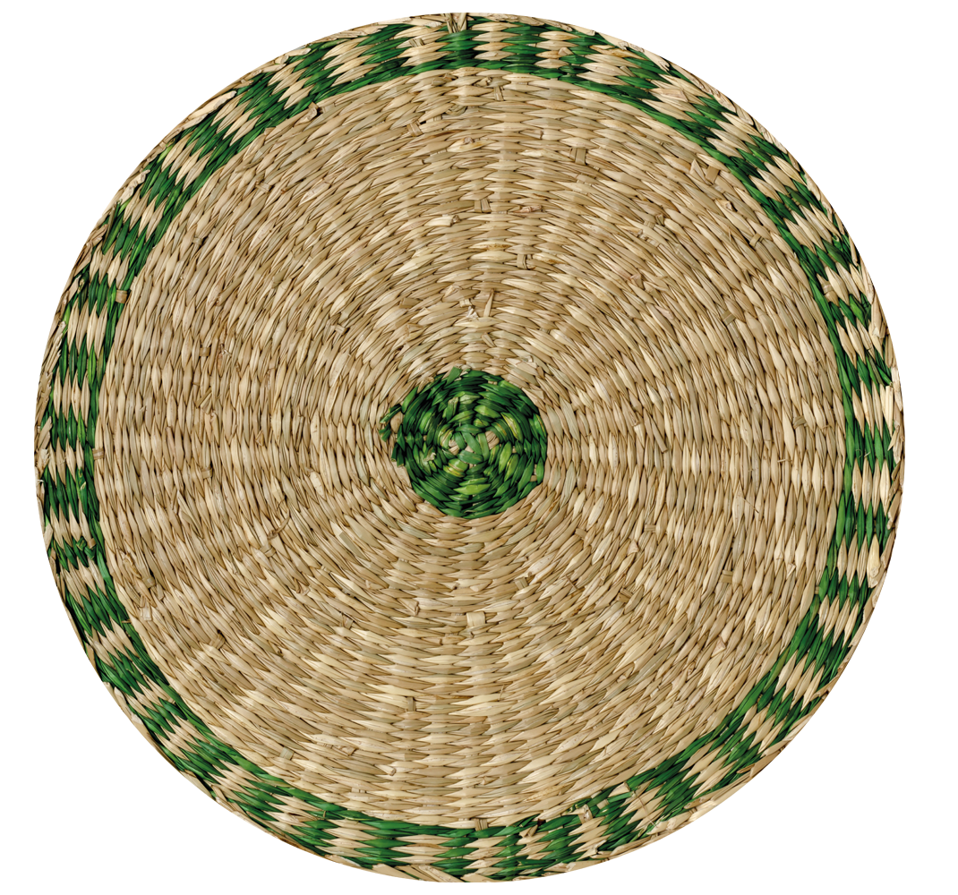 Vævet rund tekstur vinyl gulvtæpper med træeffekt - TenStickers