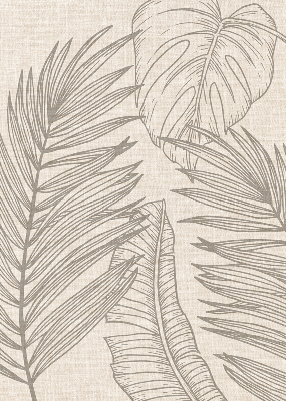 Tropisk effekt stof Blomster vinyltæppe - TenStickers