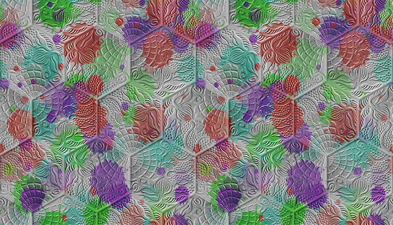 Gaudi fliser vinyl tæpper til stuen - TenStickers