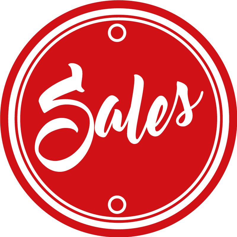 Rød cirkel tekst salg vinyl rund tæpper - TenStickers