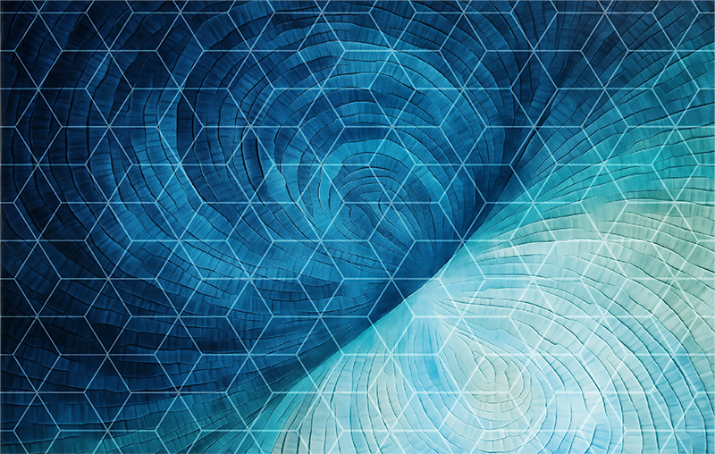 Abstrakt blå vinyl gulvtæpper til badeværelset - TenStickers