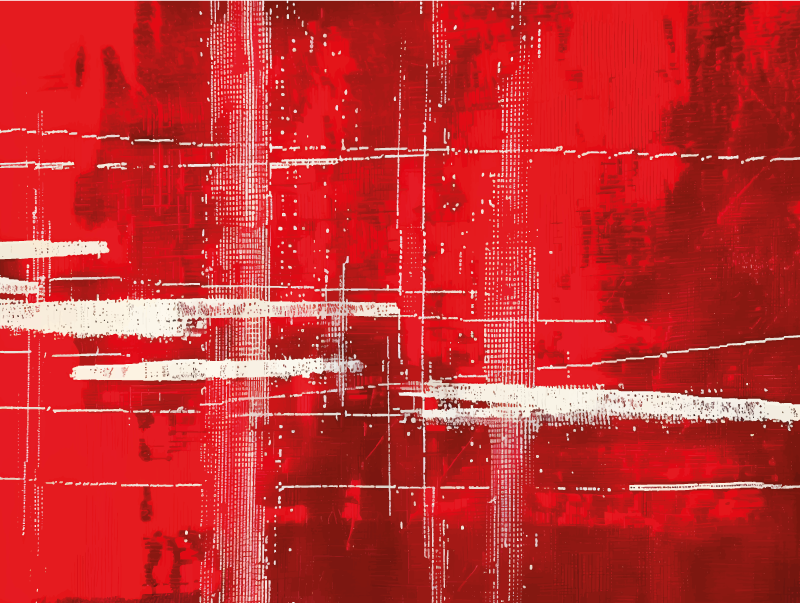 Moderne linjemønster rød vinyl tæppe - TenStickers