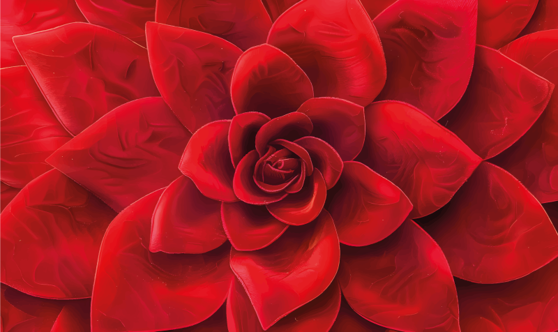 Design af blomsterblade rød vinyl tæppe - TenStickers