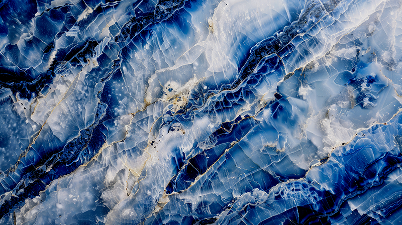 Mørkeblå marmor vinyl tæppe - TenStickers