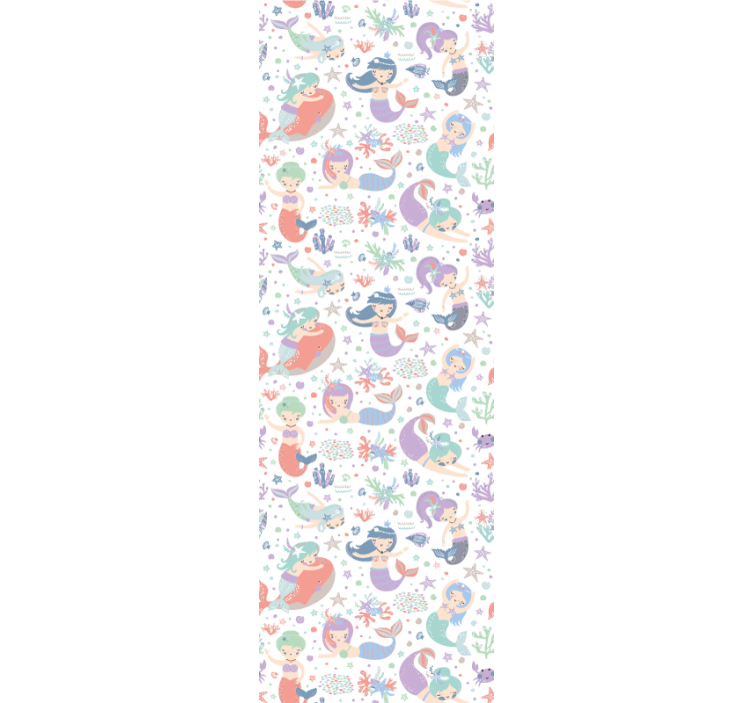 Havfrue undervandsscene tapet med dyr - TenStickers