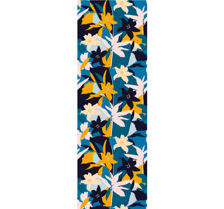 Abstrakt farverigt mønster blomster tapet - TenStickers