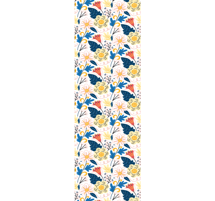 Blomstrende farverigt design blomster tapet - TenStickers
