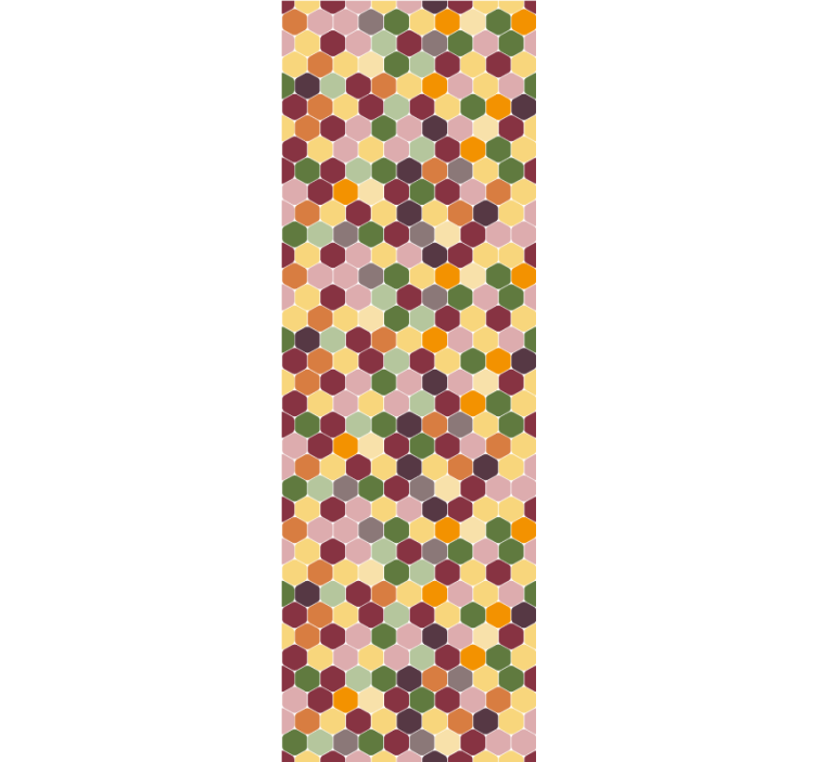 Små farverige sekskanter flise tapet - TenStickers