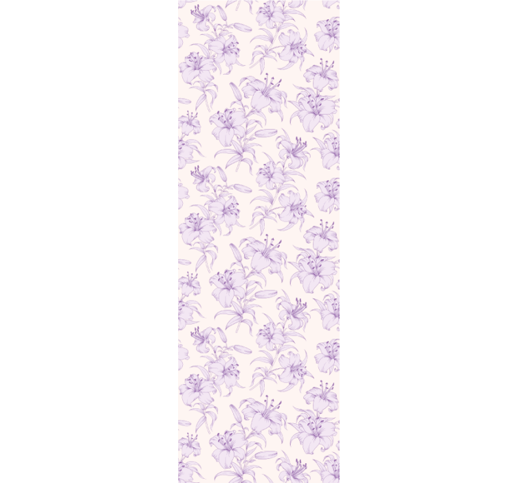 Elegant lilla motiv blomster tapet - TenStickers
