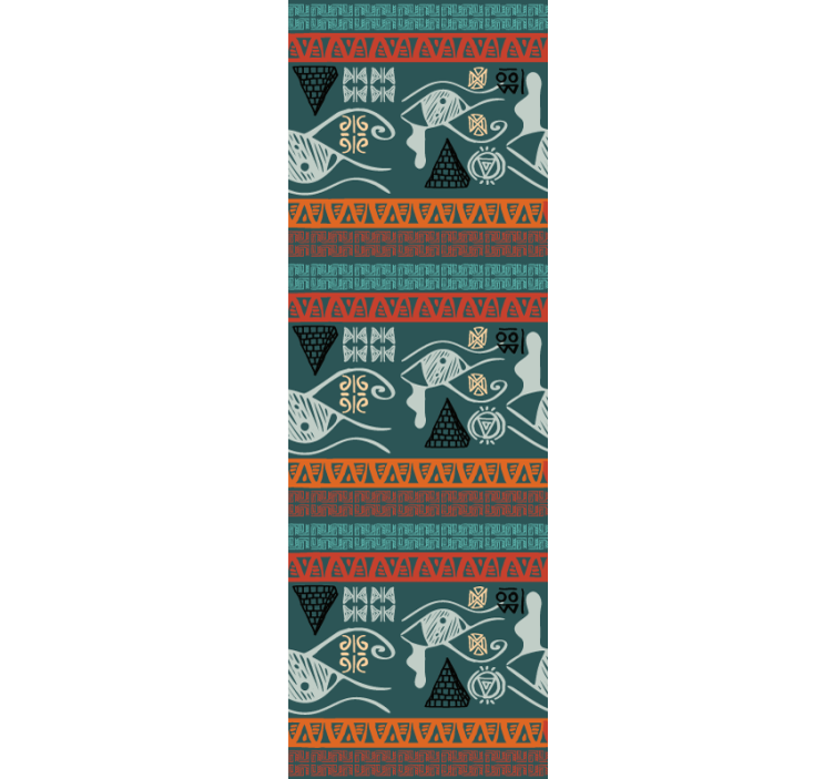 Kyststammegeometri tapet med fisk - TenStickers