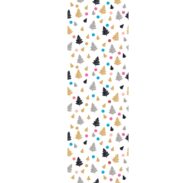 Farverigt fyrretræ mønster træ på tapet - TenStickers