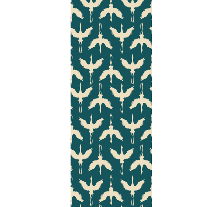 Elegante beige designs tapet med fugle - TenStickers