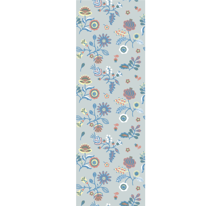 Illustrativt blomstringsdesign blomster tapet - TenStickers