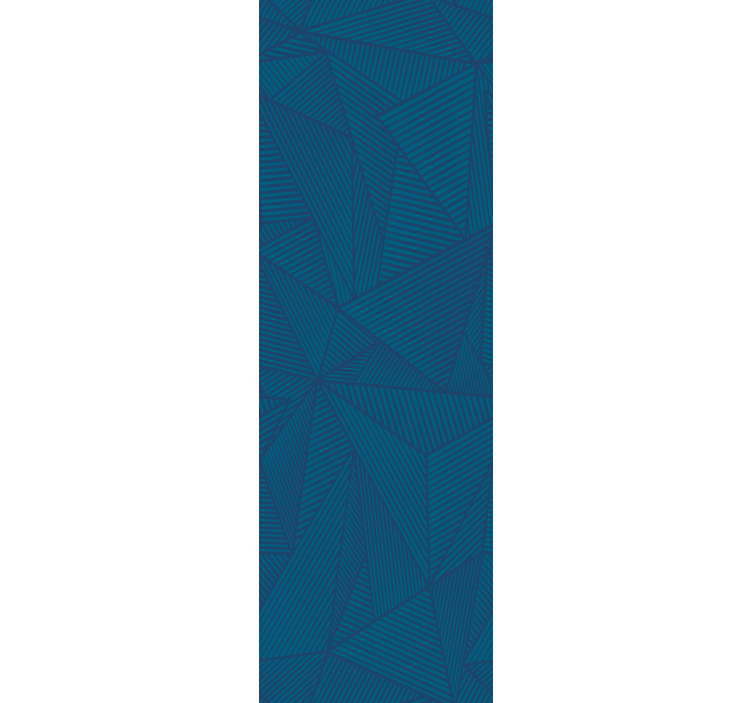 Blå geometriske facetter tapet med trekanter - TenStickers