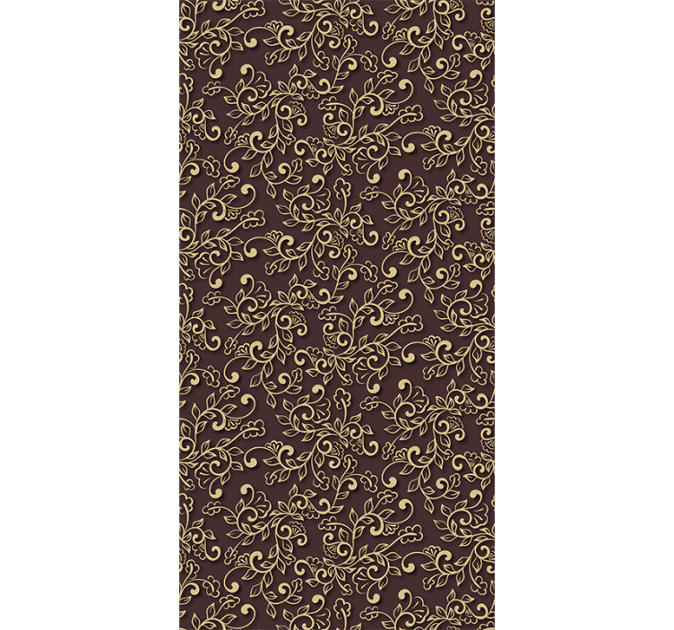 Elegante blomster hvirvler tapet i stuen - TenStickers