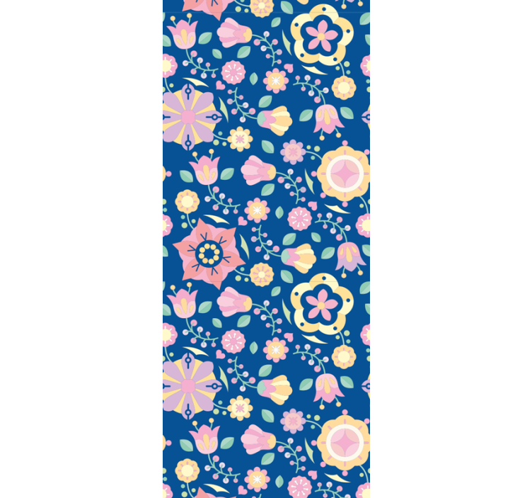 Blomster tapet blomstrende komposition - TenStickers