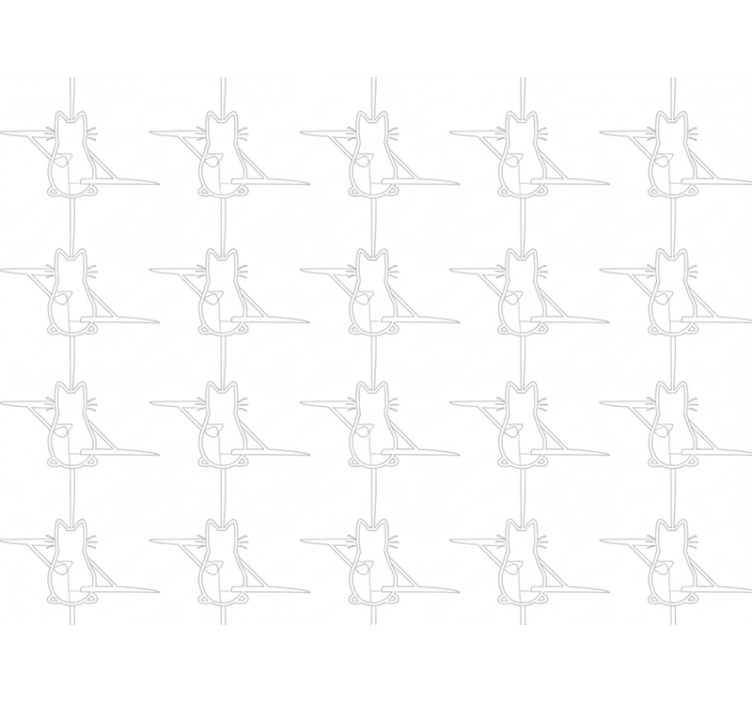 Katte tapet med katte omrids - TenStickers